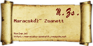 Maracskó Zsanett névjegykártya